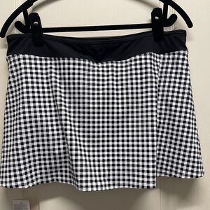 Lands' End Black and White Checkered Swim Skirt